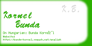 kornel bunda business card